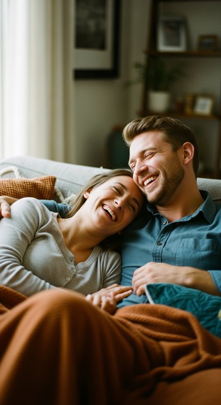 Couch Cuddle Candid pose reference photo