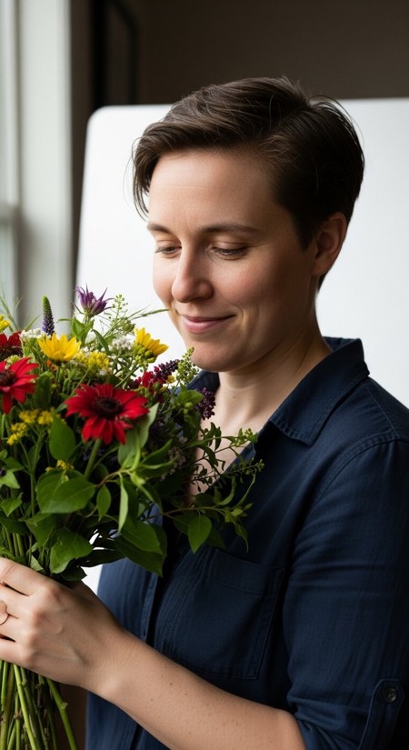 Florist Among Blooms pose reference photo