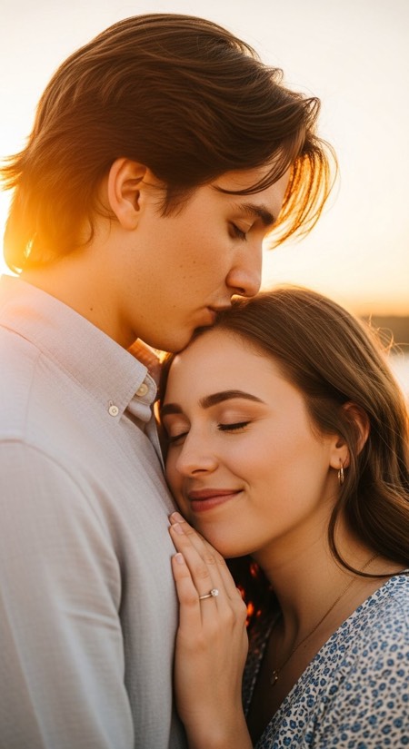 Forehead Kiss pose reference photo