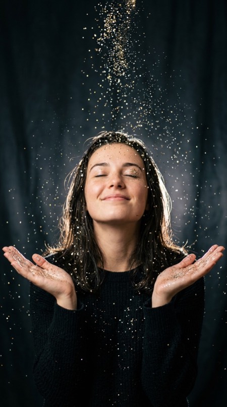 Glitter Rain Close Up pose reference photo
