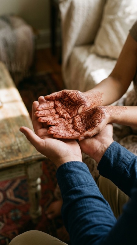 Henna Hands Together pose reference photo