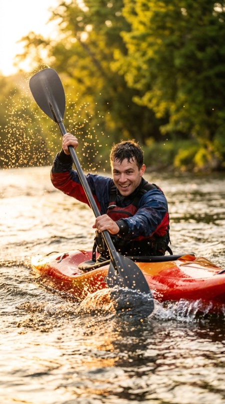 Kayak Paddle Splash pose reference photo
