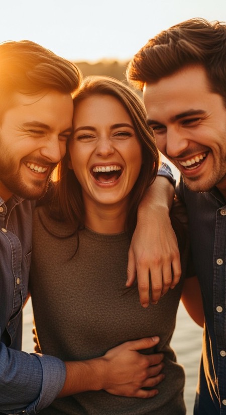 Laughing with Friends pose reference photo