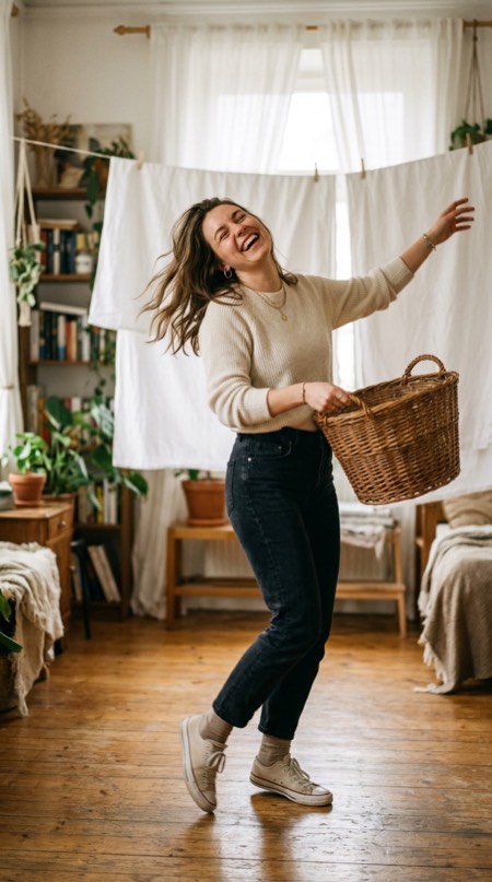 Laundry Day Dance pose reference photo