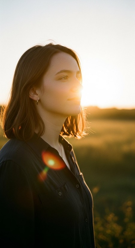 Lens Flare Portrait pose reference photo