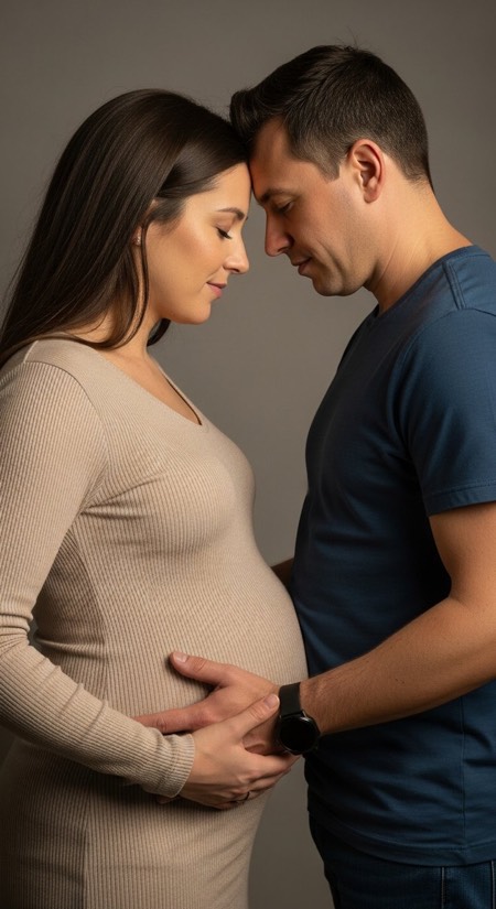 Maternity Couple Bump pose reference photo