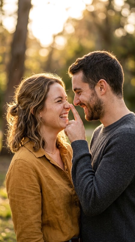 Nose Boop Laugh pose reference photo