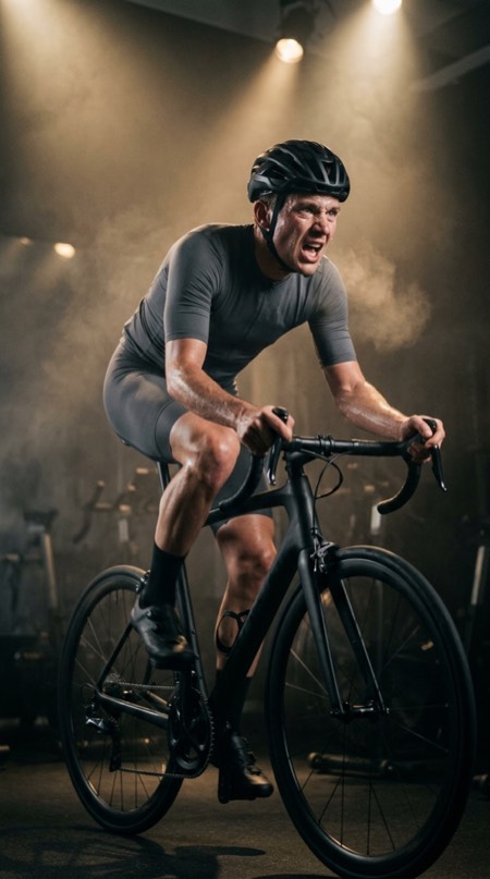 Stationary Bike Sprint pose reference photo