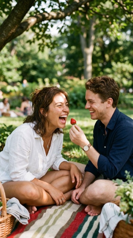 Strawberry Feed Laugh pose reference photo
