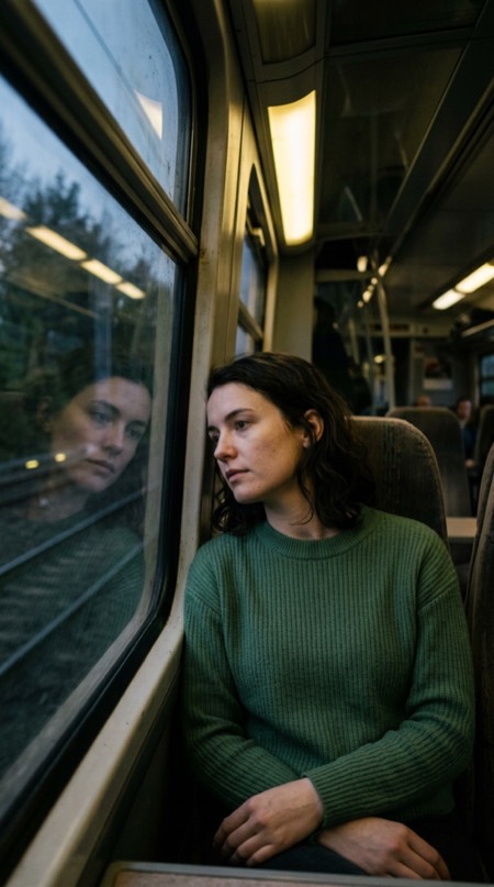 Subway Window Gaze pose reference photo