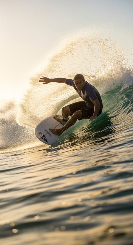 Surfer Wave Carve pose reference photo