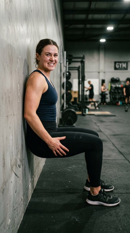 Wall Sit Challenge pose reference photo